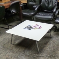 White Designer Coffee Table w Chrome Legs, 36 x 36 x 15